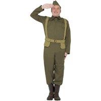 Smiffys Men's Home Guard Private Costume Set in Green | Size: Large