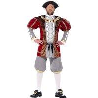 Smiffys Men's Deluxe Henry VIII Costume Set in Red | Size: Medium