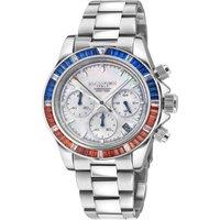 Haurex Italy Arcobaleno Men's White MOP Dial 39.5 mm Chronograph Watch in Silver