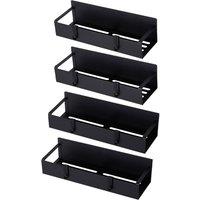 Living and Home 4PCS Magnetic Fridge Storage Shelf Hanging Spice Rack in Black | Size: 4 Pack