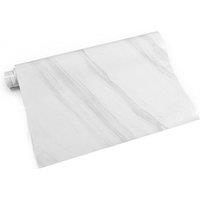 Living and Home Marble Waterproof Oilproof Self Adhesive Wall Paper for Countertop in White