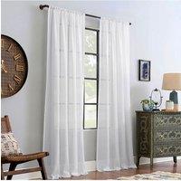 Living and Home 2 Panels White Rod Pocket Voile Panel Sheer Curtains for Bedroom Living Room, 183cm L x 117cm W | Size: 183 cm L x 117 cm W