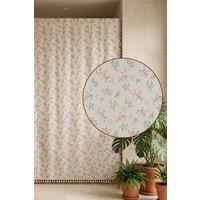 Living and Home 150W Bohemian Semi-sheer Curtain with Tassels in Beige | Size: 210 cm