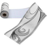 Living and Home 10M x 10Cm Retro Graphic PVC Wallpaper Waistline Wall Trim in Grey | Size: 10M x 10 cm
