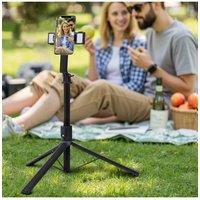 H&O Direct Phone Tripod Selfie Stick with Wireless Remote in Black