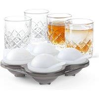 Final Touch Set of 4 Shot Glasses with Ice Ball Moulds in Clear