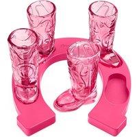 Final Touch Horseshoe Boot Shot Glass Set - Pink