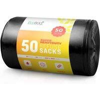 ECOBAG NOT ALL BAGS ARE EQUAL 50 Pack Heavy Duty Bin Bags (Black) - 50L / 35 Microns (600 x 800mm) in Black