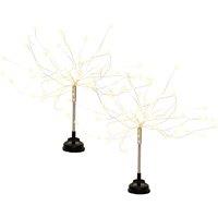 Gardenwize Pack of 2 Solar Stake Starburst LED Lights in Silver