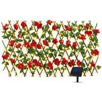 Gardenwize 100 LED Solar Extending Red Flower Trellis