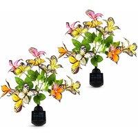 Gardenwize Pack of 2 Solar Butterfly Stake Lights with Colour Changing LED
