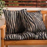 OHS 2 x Animal Print Garden Cushion Covers Outdoor Water Resistant | Size: 45 cm x 45 cm