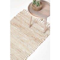 Homescapes Horizon Neutral Hemp Chindi Hall Runner, 66 x 200 cm in Natural | Size: 66 cm x 200 cm