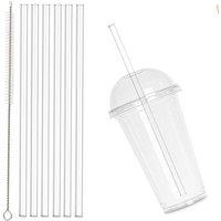 KDMD 6 Pack Replacement Straw Set for Stanley 40oz Long Cup with Brush in Clear