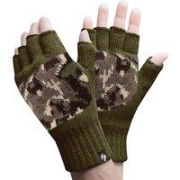 Heat Holders Men's Thermal Fingerless Gloves in Bottle Green