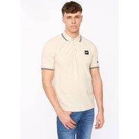Duck&Cover Men's Wrentham Cotton Pique Polo with Subtle Tipping in Light Stone | Size: Large