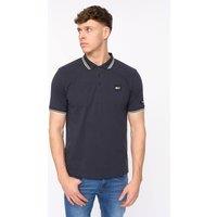 Duck&Cover Men's Wrentham Cotton Pique Polo with Subtle Tipping in Navy | Size: Medium