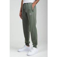 Santa Barbara Polo & Racquet Club Men's Cotton Rich Joggers with Ribbed Side Panels & Drawstring Waist in Khaki | Size: XL