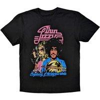 Thin Lizzy Men's Vagabonds Of The Western World Tracklist Back Print Cotton T-Shirt in Black | Size: 2XL