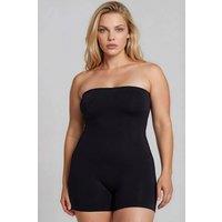 Hiccup Women's Premium Seamless Strapless Shaping Bodysuit Shapewear in Black | Size: 3XL