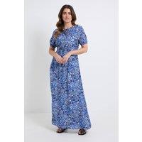 Wallis Women's Floral Tie Detail Maxi Dress in Navy | Size: 10