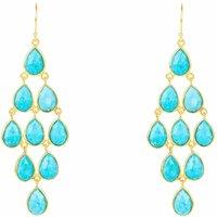 Latelita Women's Erviola Gemstone Cascade Earrings Gold Turquoise in Blue