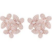 Latelita Women's Flowers Large Stud Earrings Rosegold in White