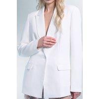 Public Desire Women's Fitted Tailored Blazer White | Size: 10