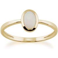 Gemondo Women's Classic Oval Opal Ring in 9ct Yellow Gold in White | Size: O