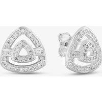T.H.Baker Women's Silver Open Triangle Pave Stud Earrings E611952
