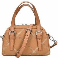 House of Leather Women's Leather Satchel Handbag Quilted Stitch Design Anya in Tan