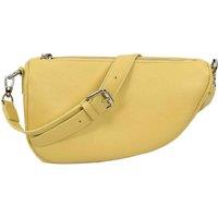 House of Leather Women's Real Leather Crossbody Bag Half-Moon Style Agnes in Yellow