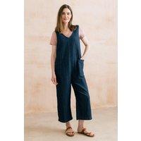 Lily & Me Women's Erica Denim Wide Leg Jumpsuit in Blue | Size: 14