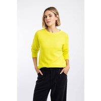 Weird Fish Women's Dalla Knitted Crew Neck Jumper in Lime | Size: 16