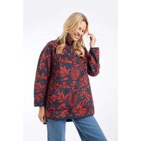 Weird Fish Women's Ester Printed Polar Popover Hoodie in Navy | Size: 10