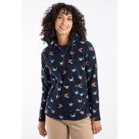 Weird Fish Women's Lana 1/4 Zip Microfleece Hoodie in Dark Blue | Size: 14
