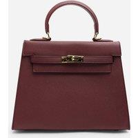 Where's That From Women's 'Lluvia' Top Handle Satchel Mini Tote Bag with Turn-Lock Closure in Maroon