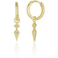 Spero London Women's Sterling Silver Pave Spike Rhombus Drop Earring in Gold
