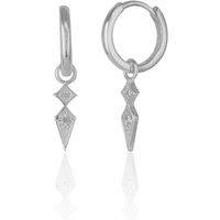 Spero London Women's Sterling Silver Pave Spike Rhombus Drop Earring