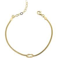 Spero London Women's Sterling Silver Snake Chain Knot Bracelet in Gold