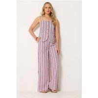 Long Tall Sally Women's Tall Stripe Button Waistcoat & Wide Leg Trousers | Size: 10L