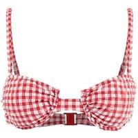 WOVCOR Women's Gingham Textured Padded Balconette Bikini Top with Front Detail | Size: 12