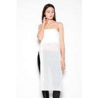 Love Lace Women's Extravagant Strapless Chiffon Top Side Indents in White | Size: Medium