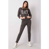 Love Lace Women's 3/4 Sleeve Sweatshirt Tracksuit Set in Dark Grey | Size: S/M