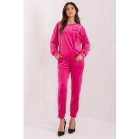 Love Lace Women's Velour Bow Front Sweatshirt & Pants Set in Fuchsia