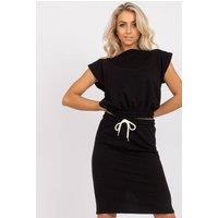 Love Lace Women's Summer Elastic Hem Blouse Tie Skirt Set in Black