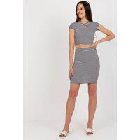 Love Lace Women's Striped Top & Skirt Co Ord Set in White | Size: Small