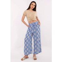 Love Lace Women's Breathable Viscose Tie Waist Wide Leg Trousers in Blue | Size: XS