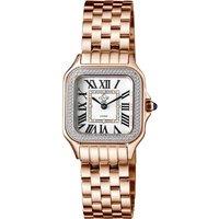 GV2 Women's Milan Swiss Quartz White Dial 27.5 MM Rose Gold 316L Stainless Steel Sapphire Crystal Diamond Watch