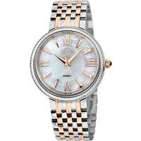 GV2 Women's Genoa White MOP Dial, Stainless Steel Diamond Swiss Quartz Watch